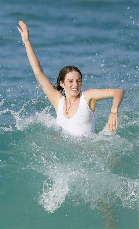 maya hawke bikini|Maya Hawke in a White Swimsuit on the Beach in St. Barths